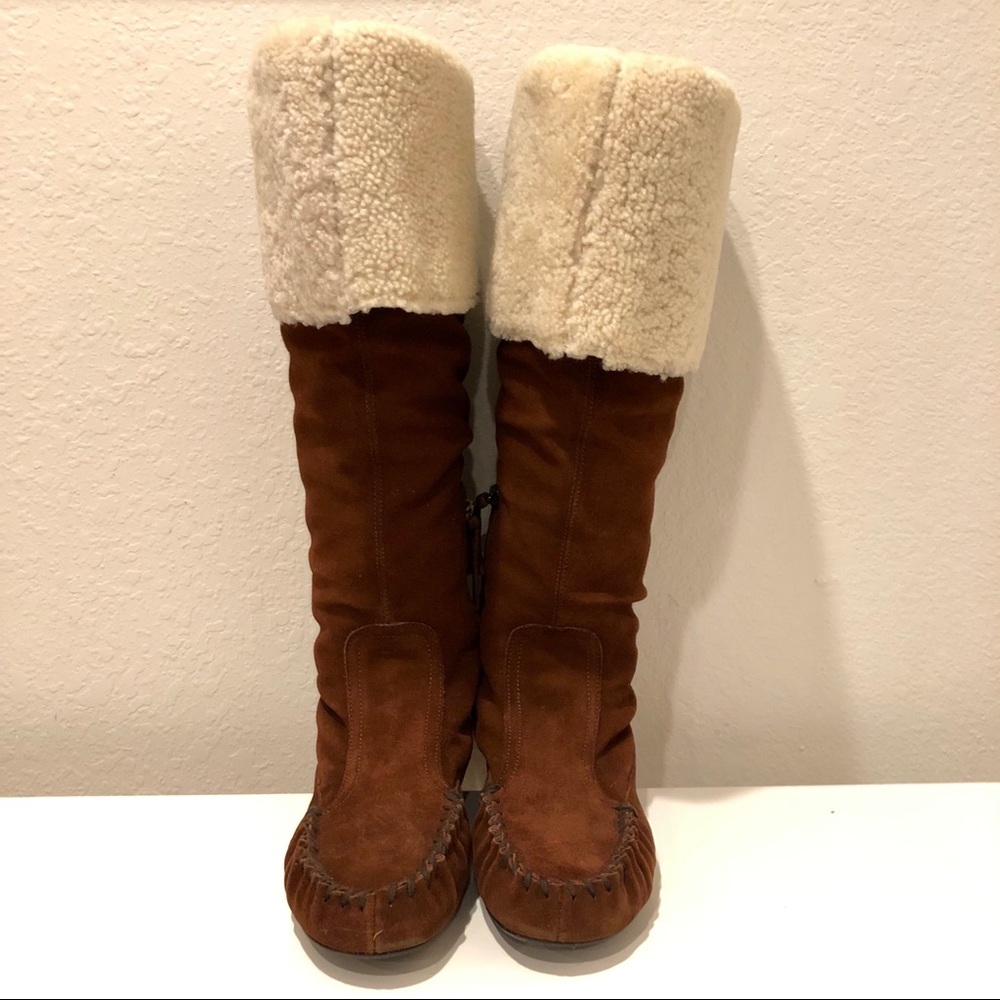 Miu Miu Shearling Suede Boots